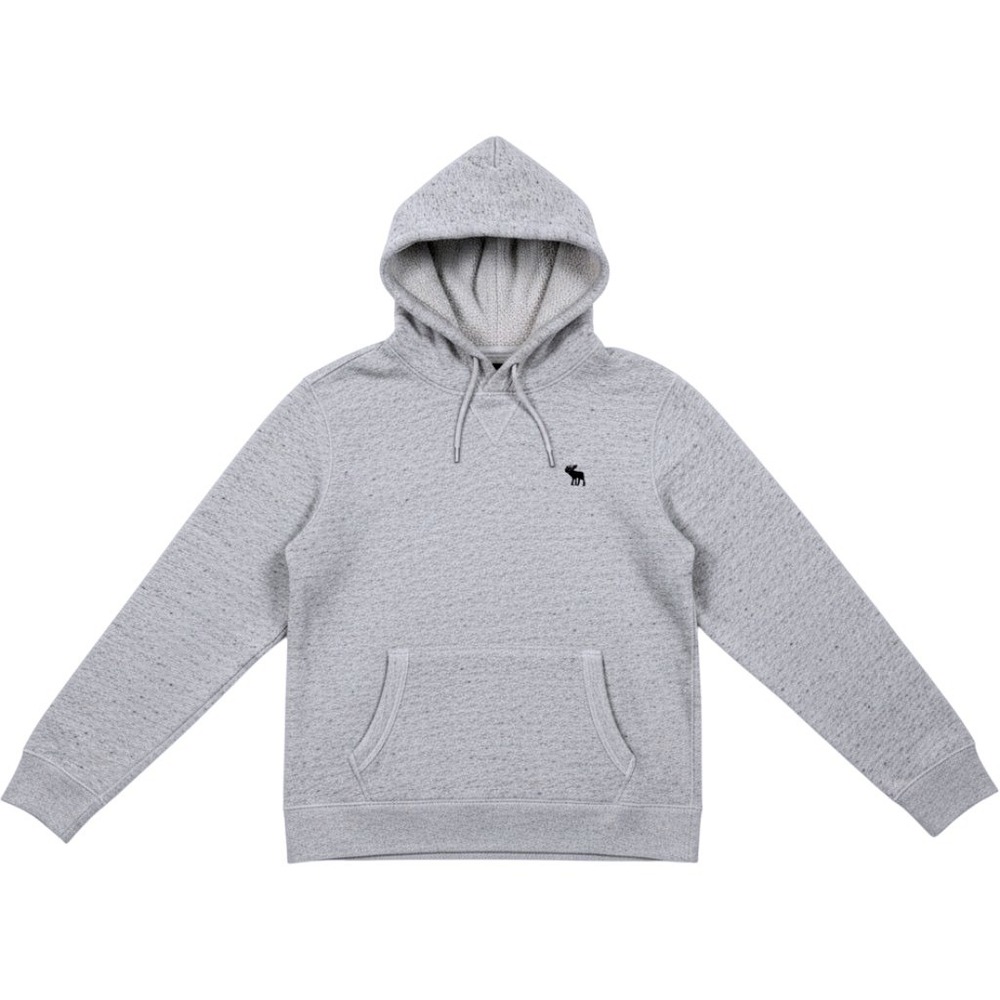 Abercrombie & Fitch Soft Fleece Sherpa Lined Hoodie Mens M Gray Pullover Moose